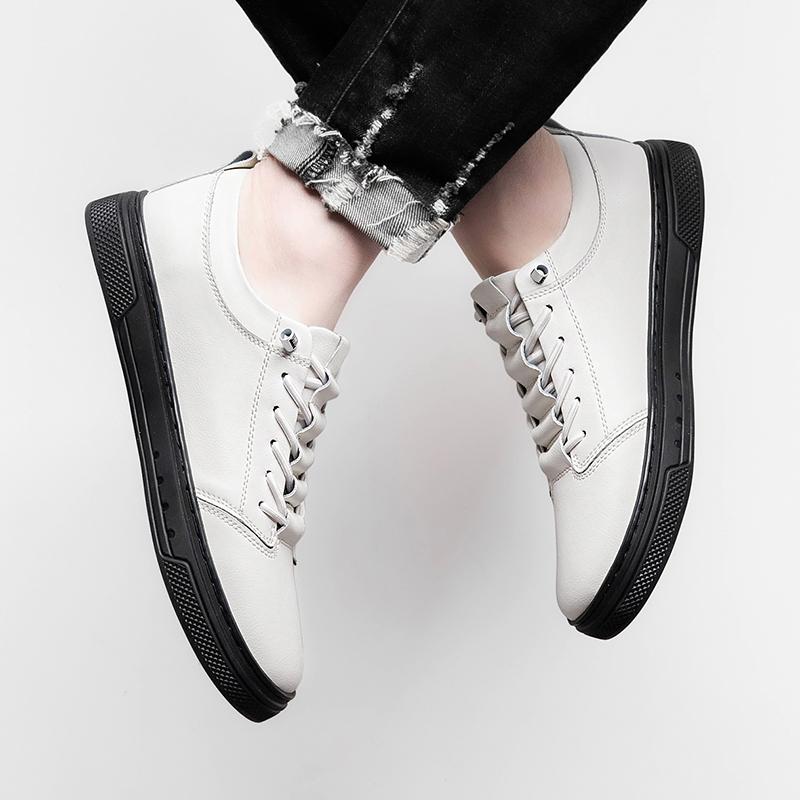 Fashion British Men's Trendy Shoes Breathable Soft Soled Men's Park Walking Shoes Versatile High-quality New Leather Casual Shoes