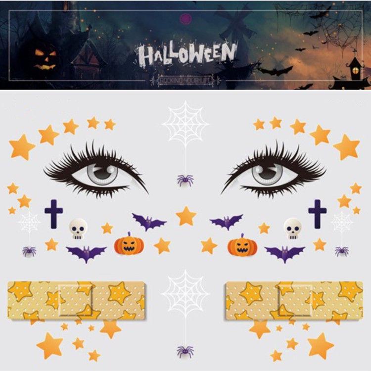 Детские наклейки-татуировки с героями мультфильмов на Хэллоуин — милые тыквы, привидения, черепа, водонепроницаемые и прочные