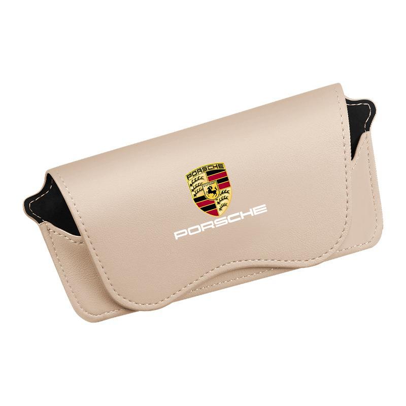 Car Sun Visor Glasses Clip Sunglasses Storage Case for Porsche Panamera Taycan 911 718 Macan Cayenne Boxster Cayman 918 Pajun FU3