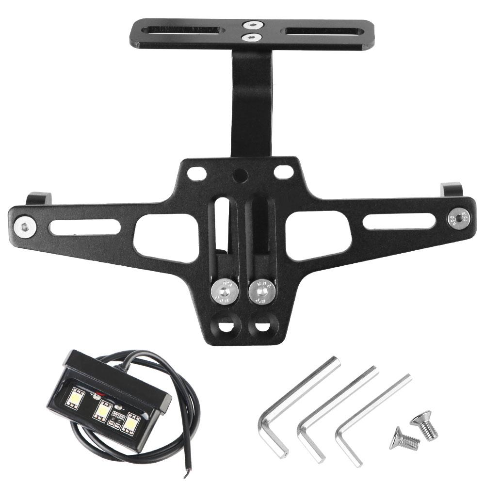 Кронштейн номерного знака мотоцикла, алюминиевый комплект для удаления крыла с ЧПУ, универсальный держатель задних указателей поворота, светодиодная подсветка