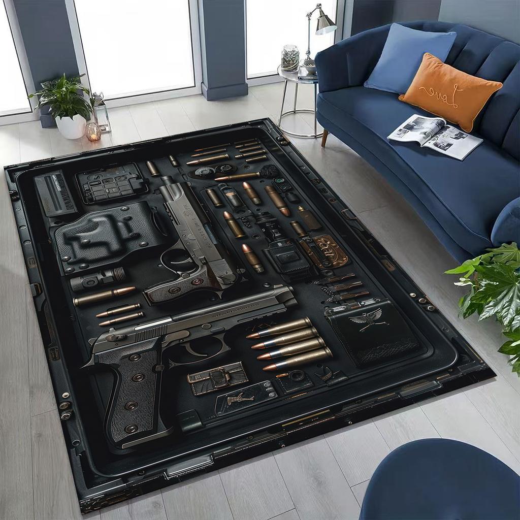 Дерево Металл Оружейный Кейс Коробка Военное Снаряжение Мото Коврик для Спальни Гостиной Дивана Дома Декор Коврик для Двери, Детский Игровой Нескользящий Напольный Коврик