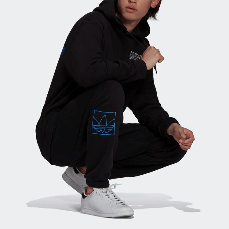 Adidas Originals GRAPHICS COMMON MEMORY Knitted Sweatpants Men's Black Moderate Cuffed Pants H13505