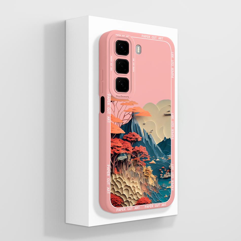 Чехол для infinix Hot 50 Pro Plus Эстетичный Стиль Чехол для infinix Hot50i Полная Защита Задняя Крышка Мягкий Жидкий Силикон Бампер