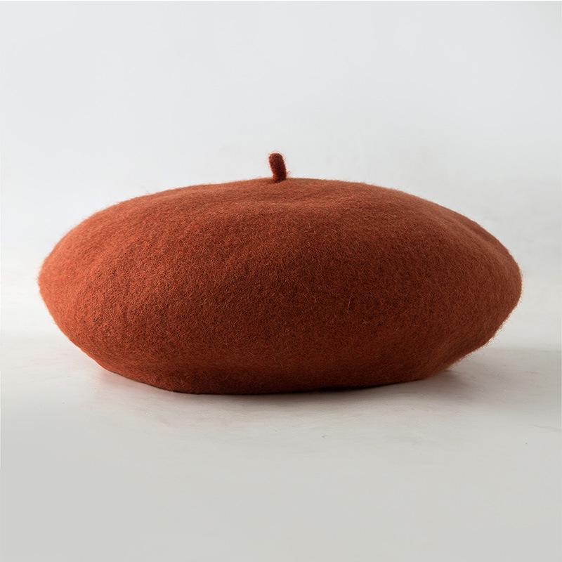Women's Cross-Border Wool Beret: Autumn/Winter Korean-Style, British Retro Octagonal Painter Hat for Large Head Circumference