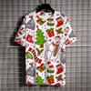 Santa Claus Print T Shirt For Men Cartoon Snowman Pattern Short Sleeve Loose Top Casual O-neck Boys and Girls Tee X'mas Clothing