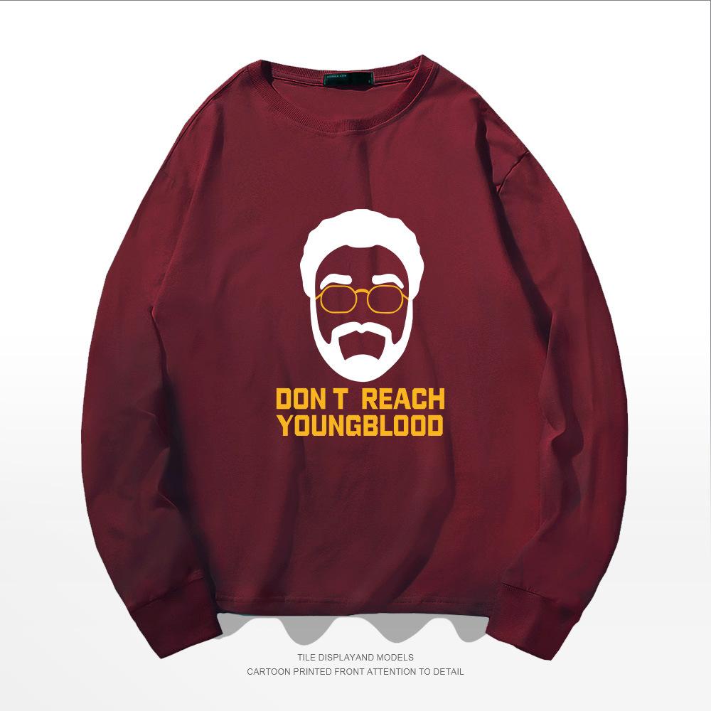 European and American trendy brand long-sleeved t-shirt male Uncle Drew avatar t-shirt spring and autumn printing round neck pure cotton loose 
