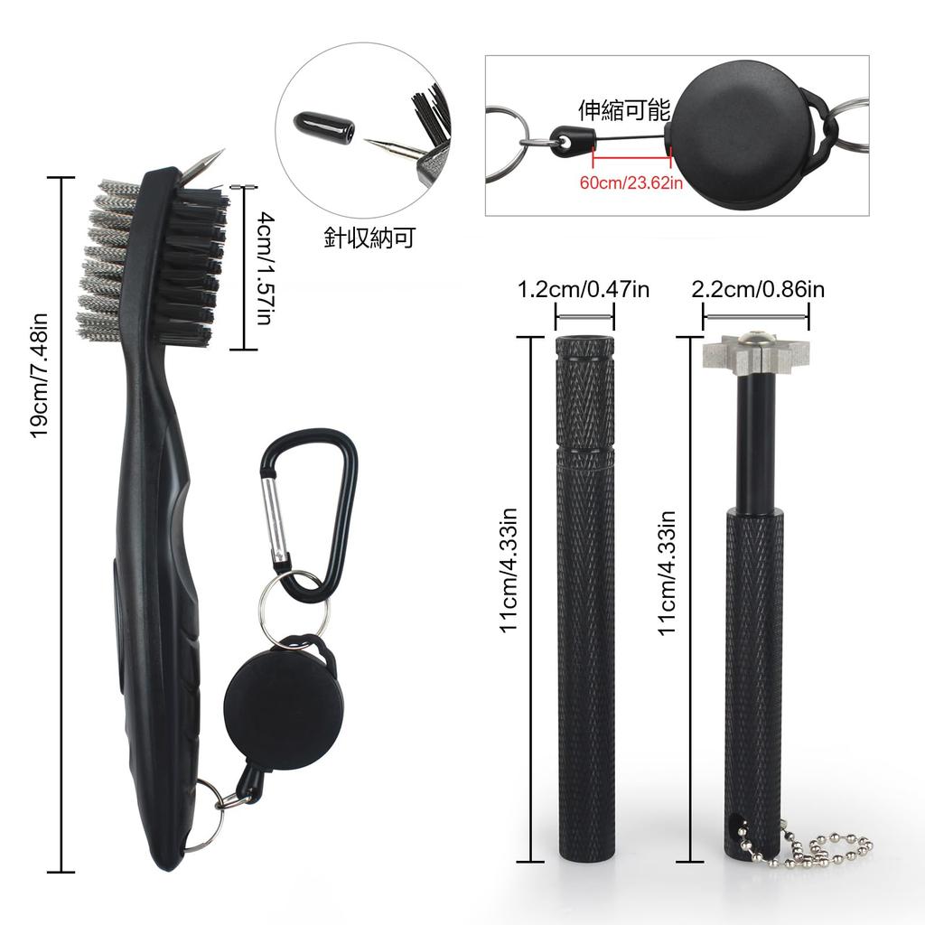 Набор инструментов для чистки клюшек VIPMOON Golf, железная щетка, точилка для канавок клюшек для гольфа, чистка клюшек для гольфа, принадлежности для обслуживания, карабин, портативный, легкий,