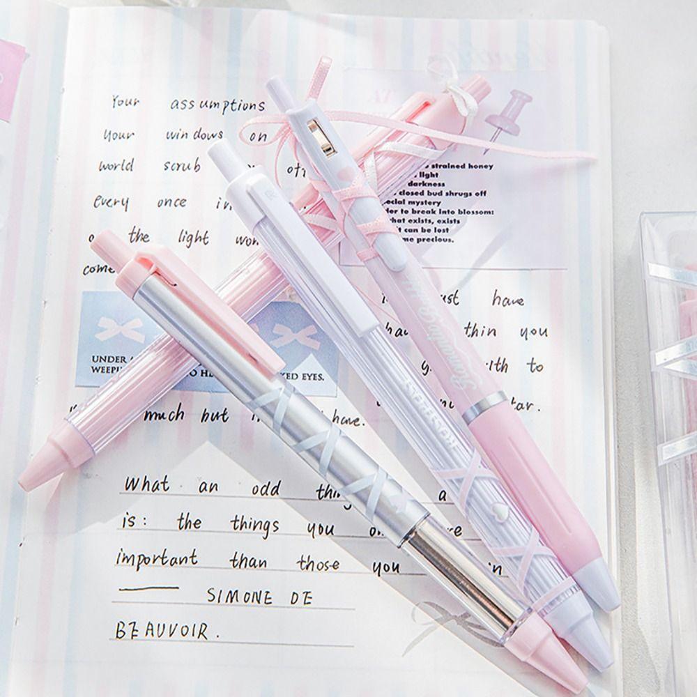 4Pcs/set Stationery Gel Pens Set 0.38mm/0.5mm Neutral Pen Set New Black Ink Press Gel Pen