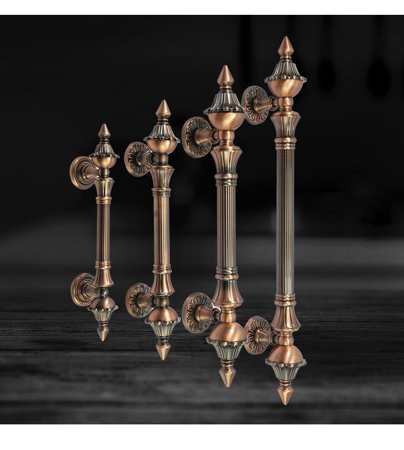 1 шт. дверная ручка, античный цинковый сплав, длина 280-550 мм, дверная ручка, бронзовые ворота, входная ручка в отель, торговый центр, дверная ручка