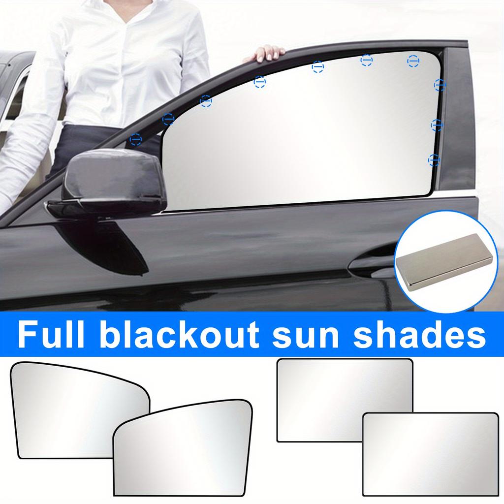 4 PCS Car Side Window Sun Shades, Magnetic Front Rear Window Shades for Sun Heat Blocking Amp;amp;amp; UV Protection.