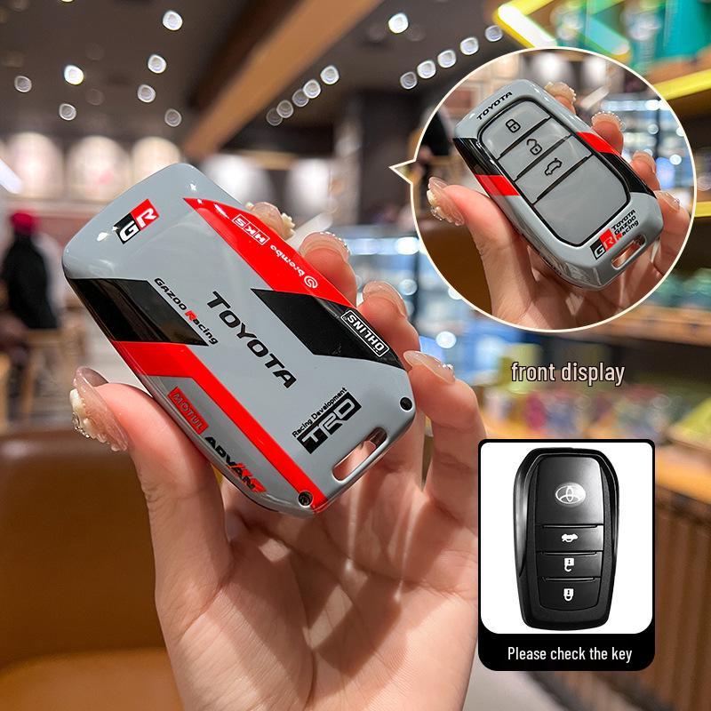 Чехол для ключа Toyota Camry, Corolla, Levin, Avalon, Highlander, RAV4, CHR с металлической пряжкой