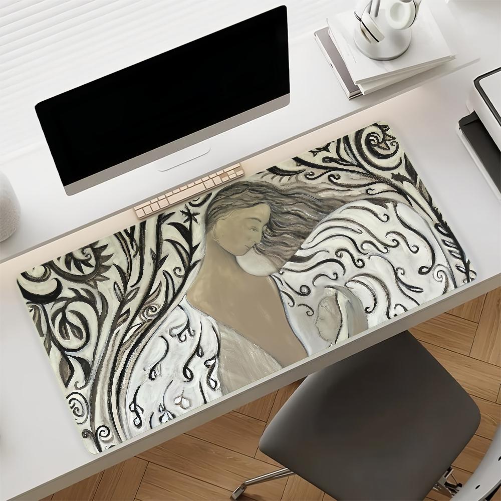 Art Sofia Lind Body Line Mouse Pad Nonslip Locking Edge DeskMat PC Laptop Accessories Rubber Office Keyboard Large Game