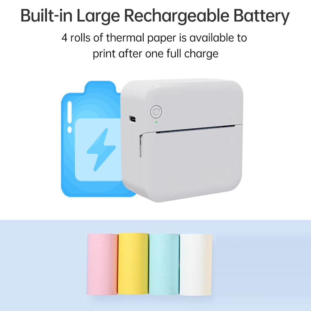 Мини карманный термопринтер P7 Многофункциональный портативный принтер для наклеек 300DPI Мгновенная фотопечать Поддержка BT для IOS Android
