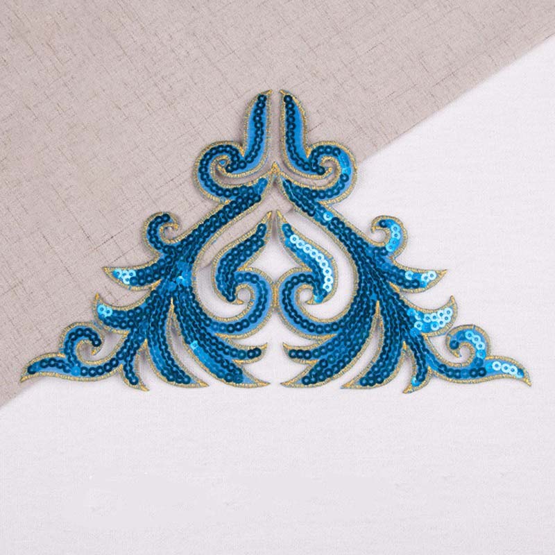 Diy Garment Costume Decorative Iron-on Patch Sticker Embroidery Dress Upholstery Hollow Design Embellishment Sequined Applique