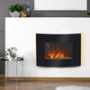 Electric wall fireplace with heating, LED flame effect, 7 flame colors, 900/1800 W, timer, adjustable thermostat, remote control, black, 65 cm