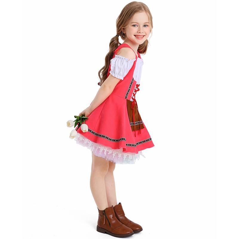 Halloween Costume German Beer Festival Performance Dress Multicolor Skirt Kids 3-8 Years