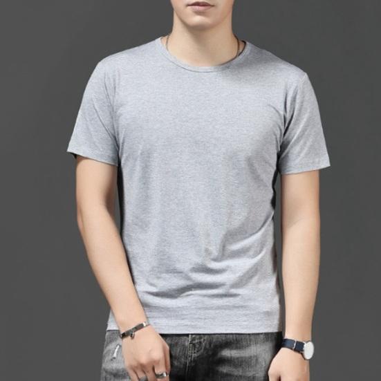 Летняя мужская футболка больших размеров, однотонная, с круглым вырезом, с короткими рукавами, средней длины, с хорошей воздухопроницаемостью, пуловер, топ