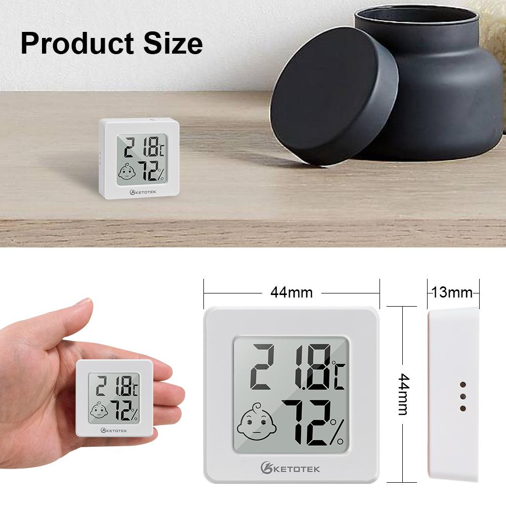 Ketotek Mini Digital Hygrometer Thermometer Indoor Hygrometer Gauge Sensor Humidity Meter Room LCD Thermometer Temperature