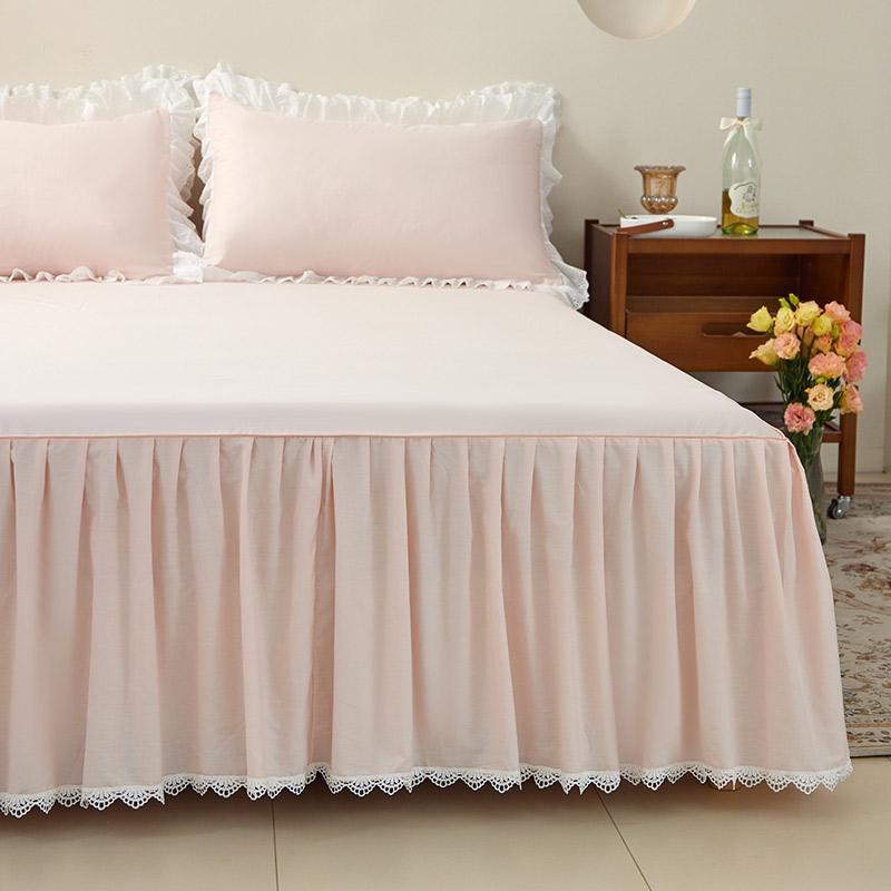 1 шт. Подзор для кровати 100% хлопок Покрывало для кровати Кружевное покрывало Однотонное постельное белье Домашний чехол для матраса falda de cama (Нет наволочки)