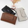 Korean Style Women's Long Wallet - Large Capacity with Buckle and Coin Purse