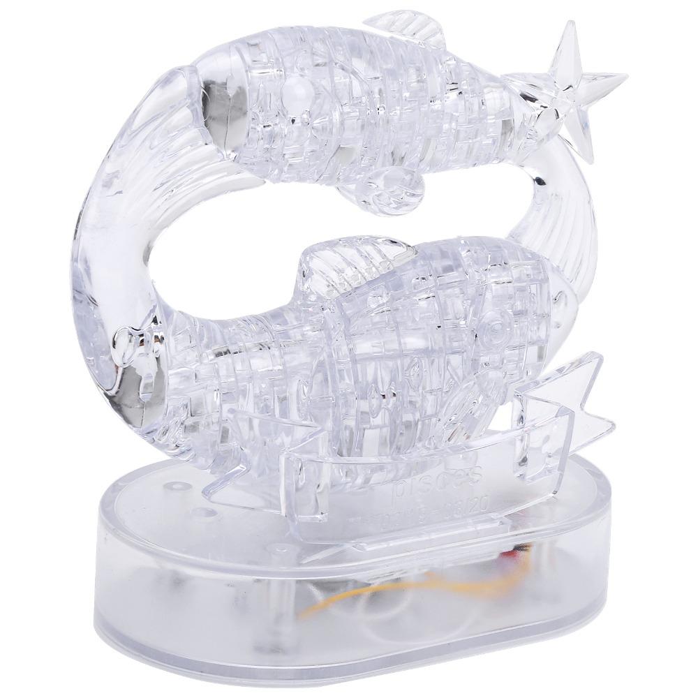 With LED Light Crystal Puzzle Jigsaw Three-Dimensional LED Light Puzzle Night Light