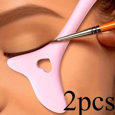2 шт.[Многоразовый трафарет для подводки] Многофункциональный силиконовый трафарет для подводки| Легко очищается, Защита от туши, Направляющая для подводки, Подходит для макияжа