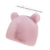 Шапка с ушками маленького медведя, плюшевая шапка из искусственного норкового флиса, универсальная женская шапка-бини