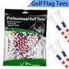 50Pcs Golf Tee 3-1/4 and 2-3/4 inch Durable Bamboo American Flag Designed Golf Training Accessorie