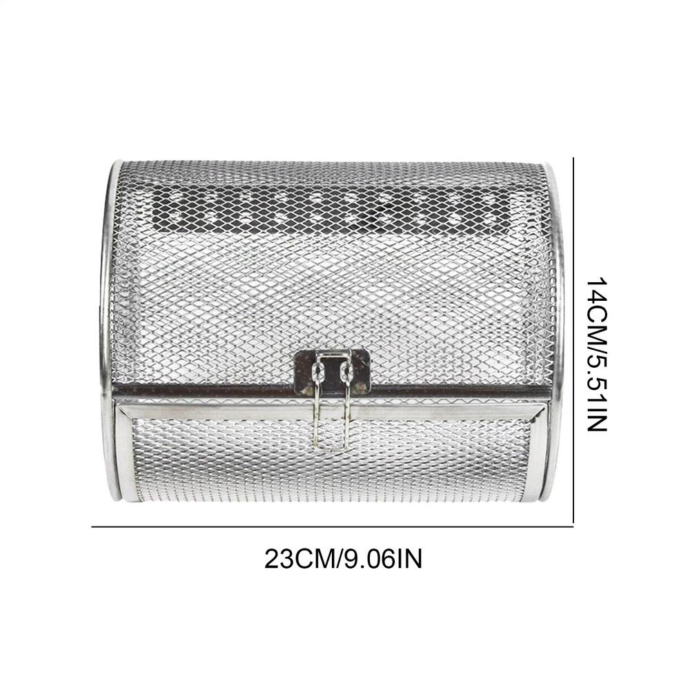 Stainless Steel Oven Rotating Round Grill Cage Nuts Coffee Beans Baking Basket for Barbecue Air Fryer Rotisserie Accessories