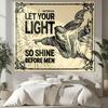 NIPINUS Christian Wall Tapestry with Bible Verses - Joshua1:9,Large tapestry wall hanging,Green Retro Motivational Flags Tapestry for Bedroom, Dorm,