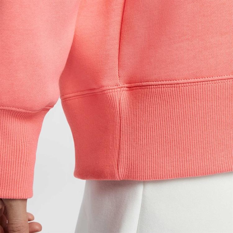 Nike Phnx Flc Os Длинный рукав Круглый свитер Женские толстовки Розовый FZ4271-814