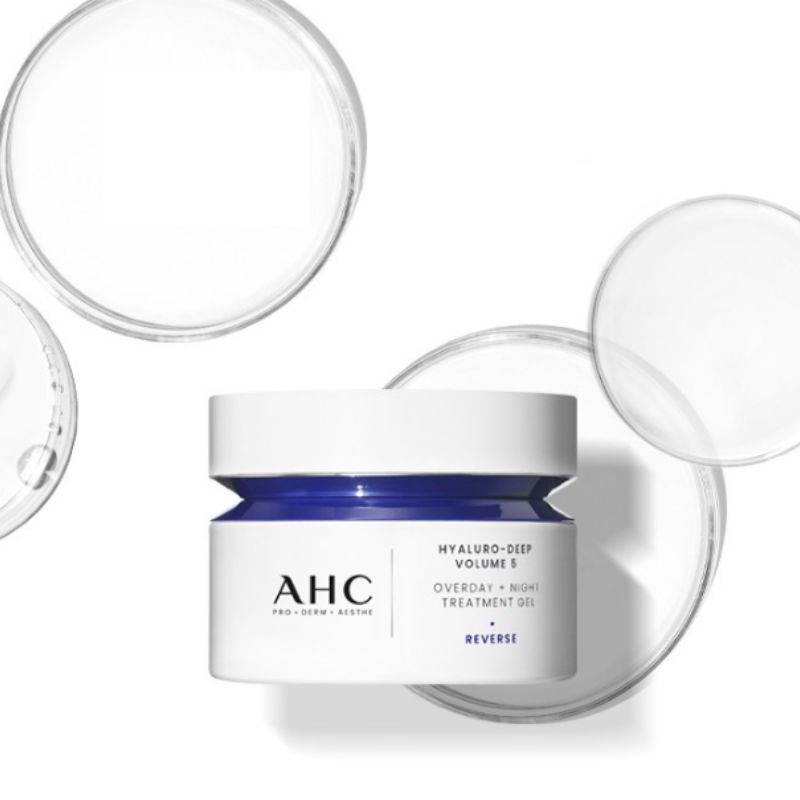 AHC Hyaluro Deep Volume 5 Over Day & Night Treatment Gel 50ml – 24H Hydration & Plumping Gel for Smooth, Bouncy Skin