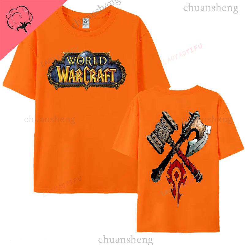 World of Warcraft Gaming T Shirt Hiphop Game Printed Tee Top Loose Comfort Clothing Summer Unisex Hot Sale Tees 100 Cotton