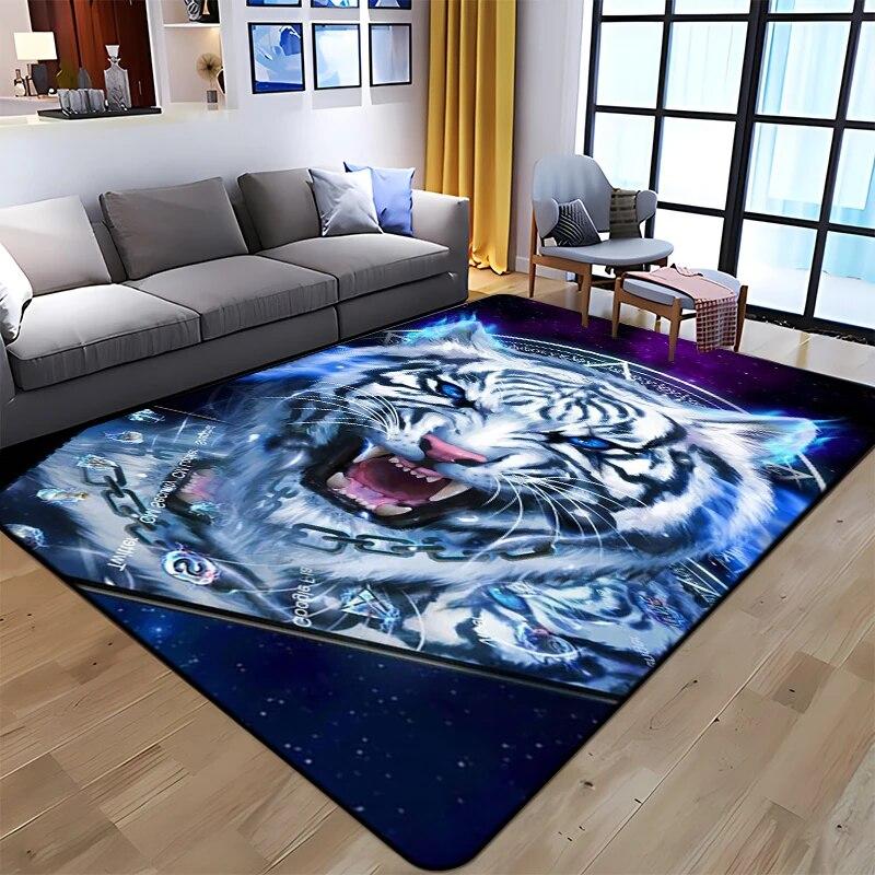 Ковер с принтом тигра и животного, домашний ковер, детская комната, стул для гостиной, прикроватный современный простой напольный коврик, кавайный ковер