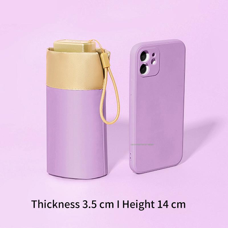 Mini Windproof UV Protection Umbrella, 6 Ribs, 5 Folding, Portable, Travel, Rain Women, Women, Pocket, Kids, UPF Gift, 14cm