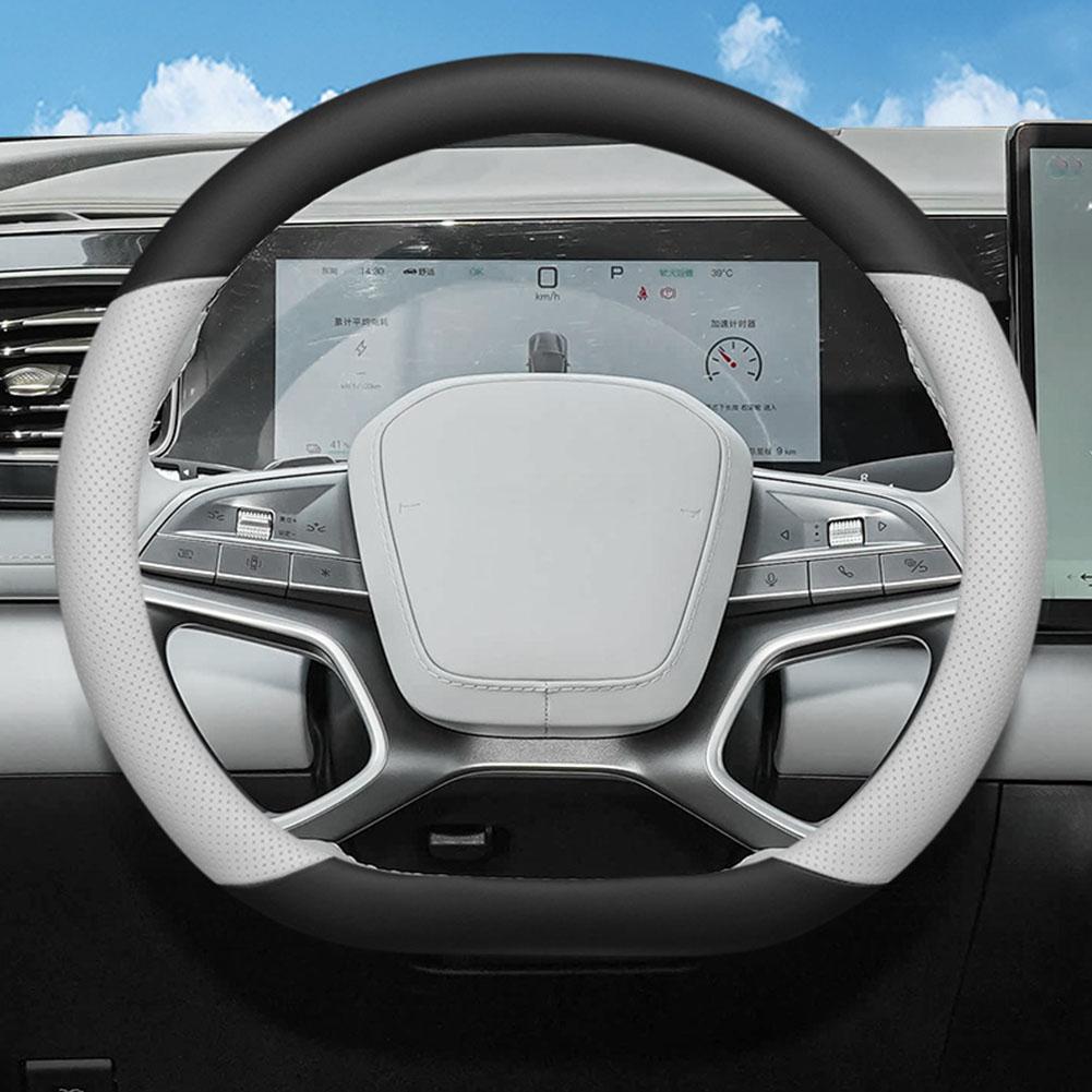 Кожаная Накладка на Руль для BYD Sealion 7 2025 2025 Дышащая Нескользящая Автомобильная Защита Руля Аксессуары 1 шт V6R8