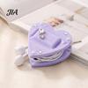 Earphone Case for Wired Headphones Heart Shape Earbud Organizer with Faux Diamonds, Portable Headphone Storage Cute Bag Charm Girls Holder Bags