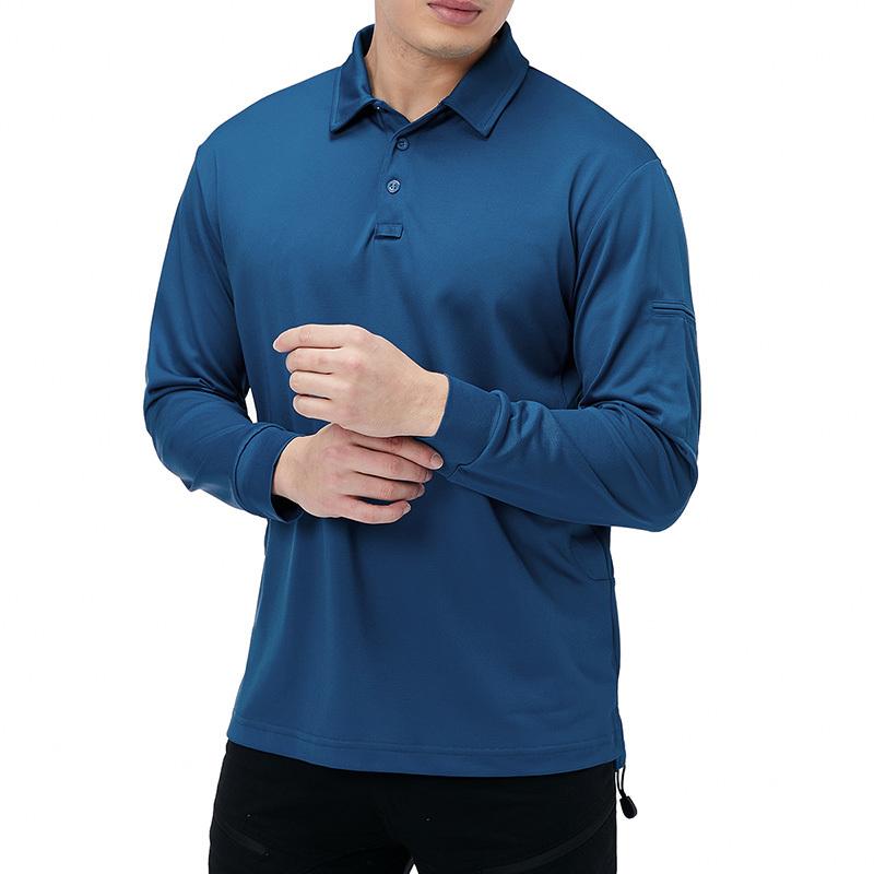 Мужская уличная рубашка-поло с длинным рукавом, легкая дышащая военная тактическая футболка, повседневная рабочая футболка для работы, пешего туризма, спортивные рубашки для гольфа, европейский размер