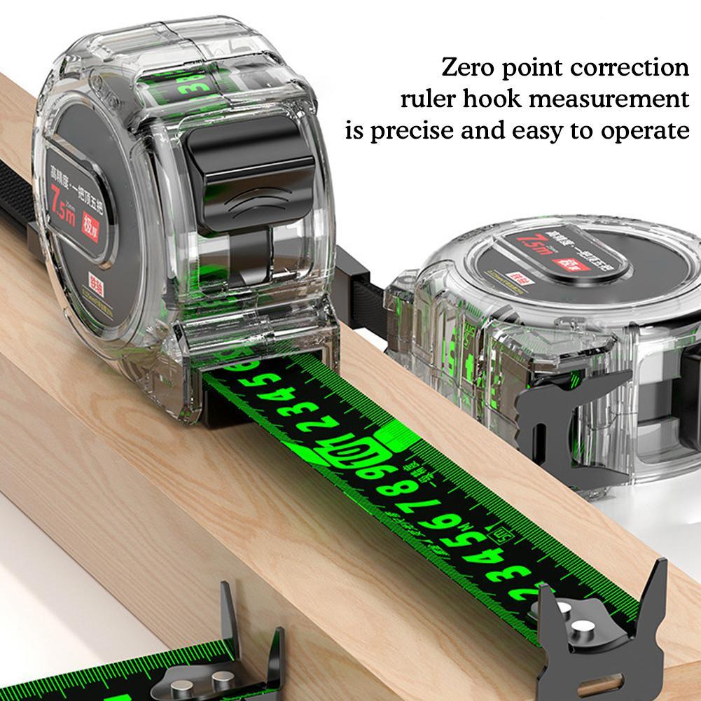 5/7.5/10M утолщенная рулетка прозрачная линейка для столярных работ из высокоуглеродистой стали измерительный прибор для измерения расстояний измерительная лента