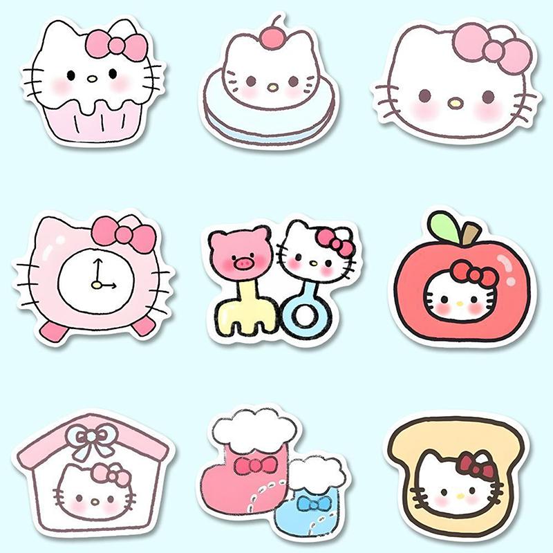 100 шт. Наклейки Sanrio Серия Hello Kitty Милые Многоцелевые Наклейки для DIY Водонепроницаемые Декоративные Наклейки для Холодильника Компьютера
