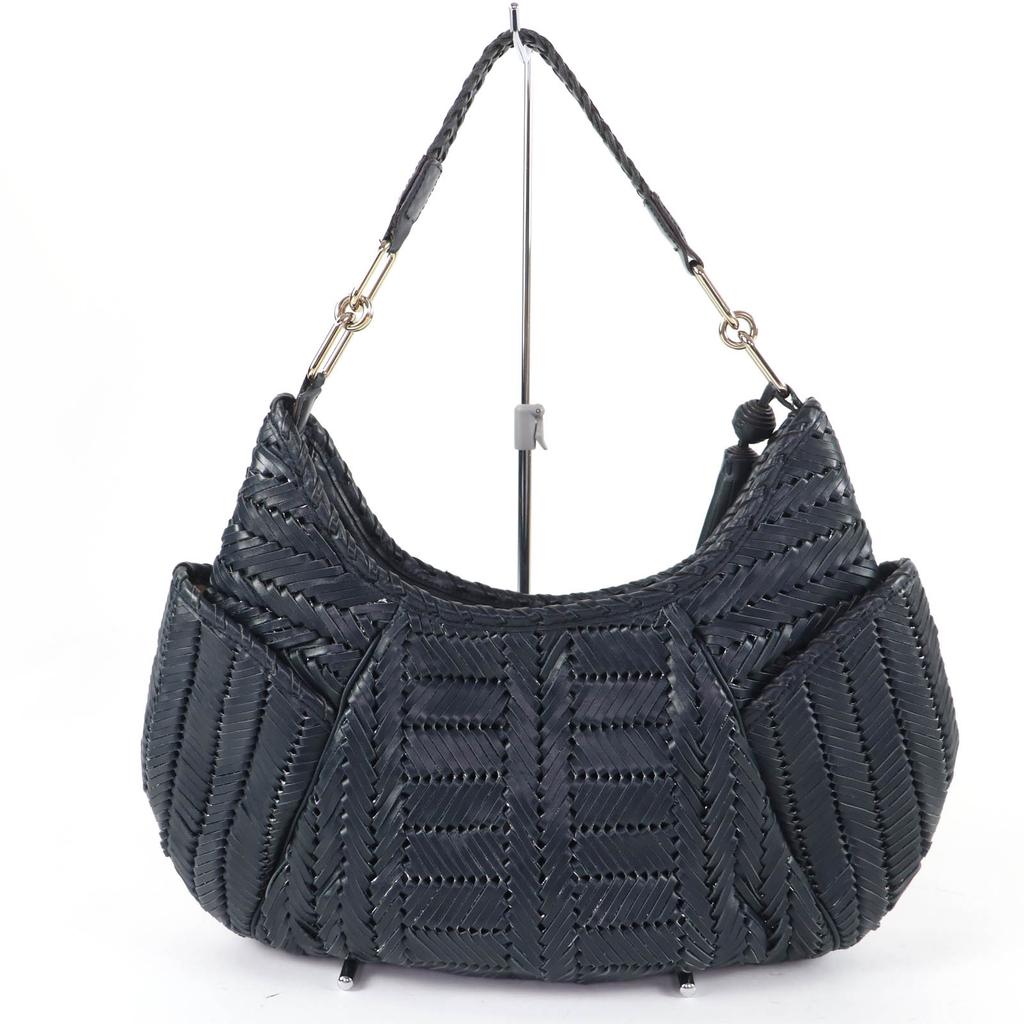 Отличная сумка ANYA HINDMARCH Neeson Hobo Bag Кожа Темно-серая кожа Женская Б/у