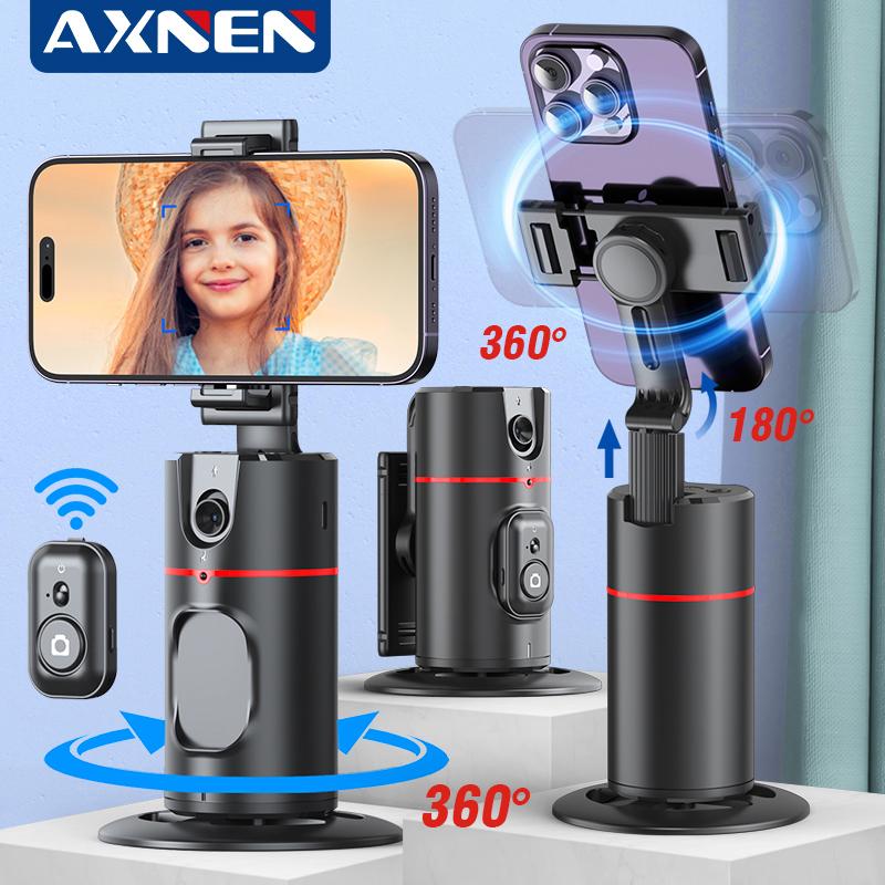 Стабилизатор подвеса AXNEN на 360 градусов, отслеживание лица, селфи, последующая съемка на рабочем столе с дистанционным затвором для живого видео в Tiktok