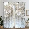 2 шт. Элегантные прозрачные полиэстеровые шторы с белым цветочным принтом – для гостиной, спальни, загородного дома, кафе, кухни и офиса