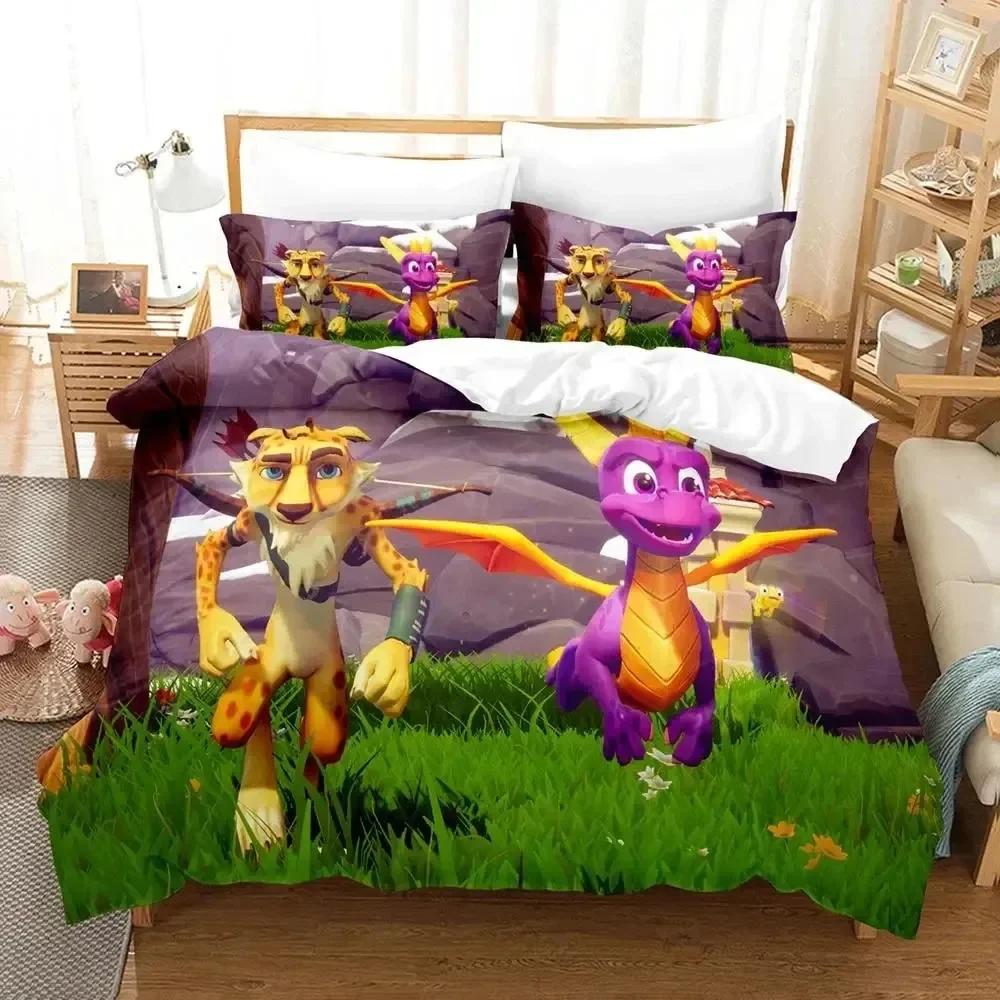 Комплект постельного белья Spyro Reignited Triology для взрослых мальчиков пододеяльник комплект для кровати одинарный полуторный двуспальный королевский комплект постельного белья мягкий и удобный