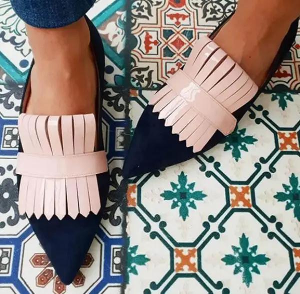 Модная женская повседневная обувь большого размера с острым носком, кроссовки на низком каблуке с кисточками, туфли-лодочки на плоской подошве, новый стиль, сандалии на шнуровке