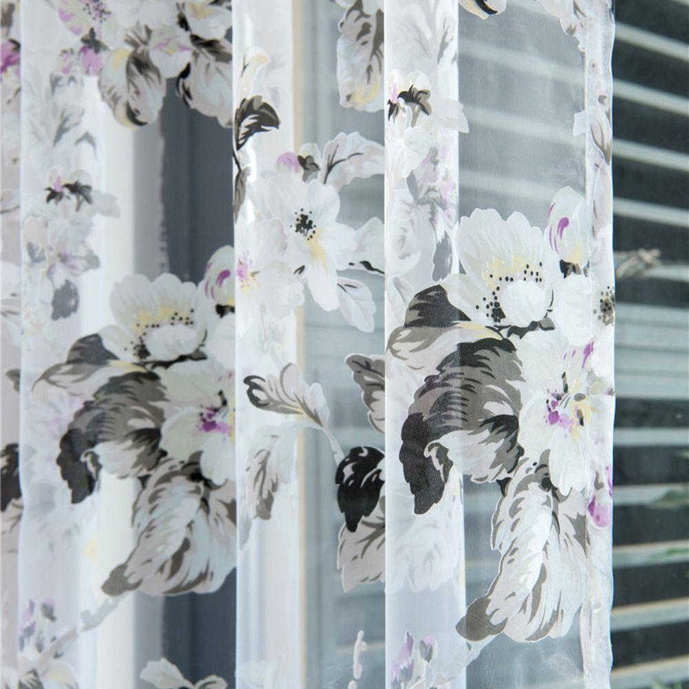 Романтичные шторы на окна, тюль, занавеска из марли, современный цветочный узор, прозрачная занавеска для спальни