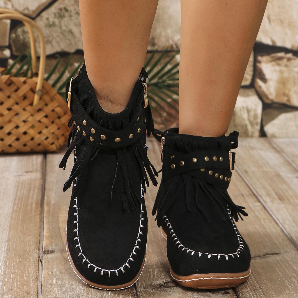 Fashion 2025 Winter New Winter New Woman Designer Fringes Retro Ankle Boots Woman  Fashion Casual Cozy Walking Shoes Shoes for Women