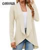 Осенне-зимний женский кардиган, однотонный кардиган с длинными рукавами, свободная вязаная куртка с верхом