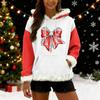 Women's Christmas Print Colorblocked Loose Casual Hoodie