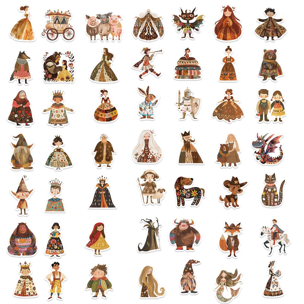 50PCS Cute Fairy Tale Character Stickers Creative Decoration For Mobile Phone Laptop Computer Water Bottle Skateboard Sticker